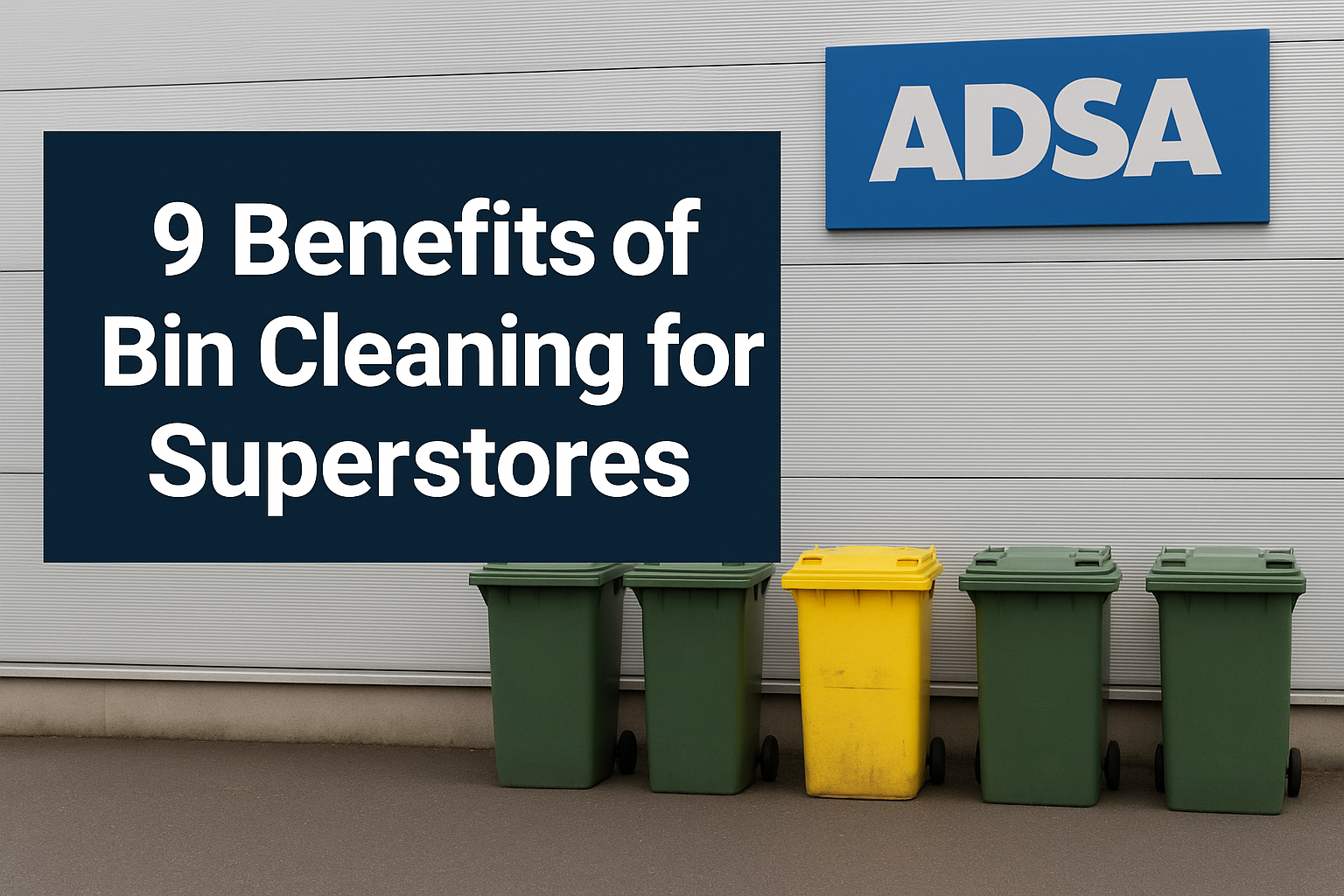 Clean Wheelie bins in superstore