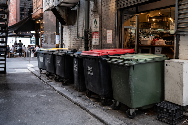 skip bins outside of restaurant
